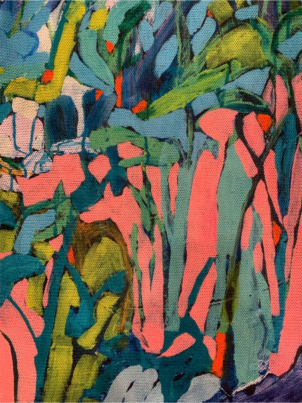 CLAIRE DESJARDINS Abstract Brushstroke Print Top XXL Long Sleeve Colorful Bright - Picture 4 of 8